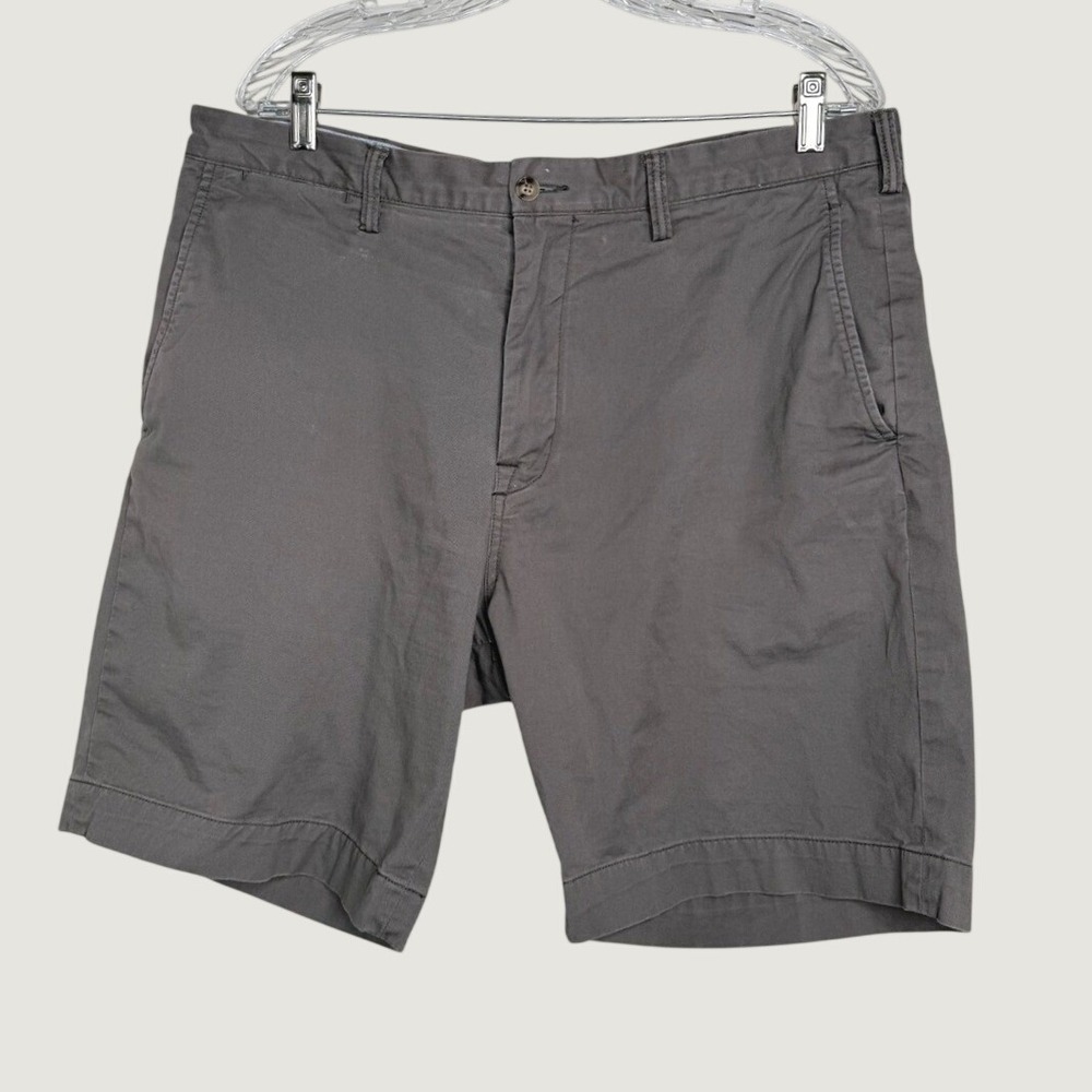 Polo Ralph Lauren Mens Gray Stretch Classic Fit Chino Shorts Cotton Twill Sz 36
